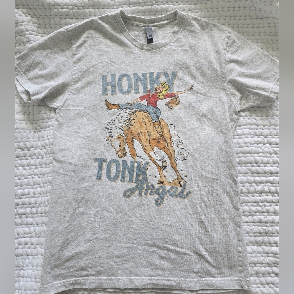 Honky Tonk Angel Graphic Tee | Western Rodeo Cowboy T-Shirt Size Small - Picture 5 of 9